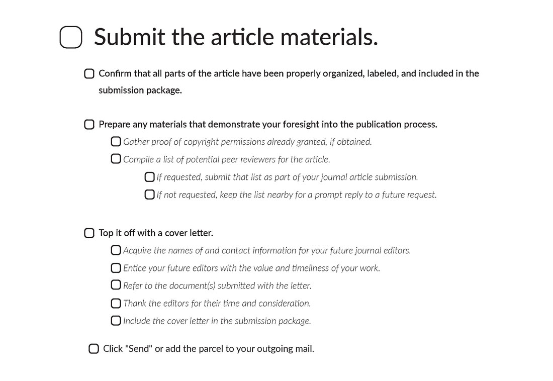 The Ultimate Journal Article Submission Checklist Scribendi
