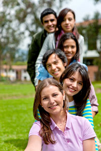 Our editors provide some writing tips that will ensure you have fun with English. A group of six young people are standing together; they are having fun with English.