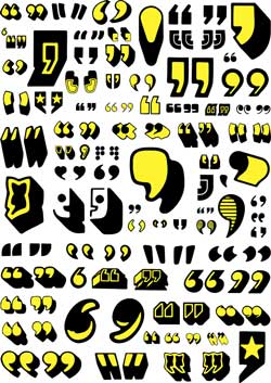 Our editors explain how to format quotation marks. Numerous black and yellow quotation marks.