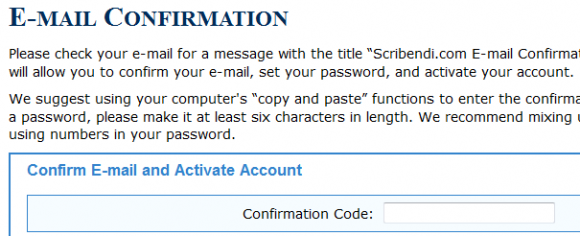 Have your e-mail confirmed to proceed The e-mail confirmation screen
