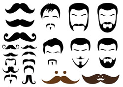 A white background with a number of different images of moustaches on it.