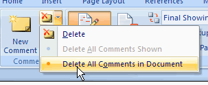 Deleting Comments Tool