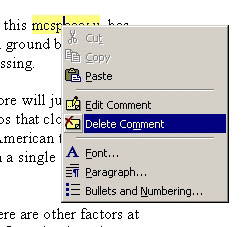 Deleting Comments in Word