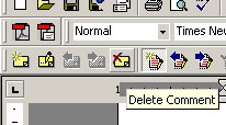 Deleting Comments Using Reviewing Bar