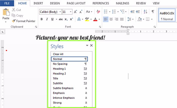 How to format a table of contents.