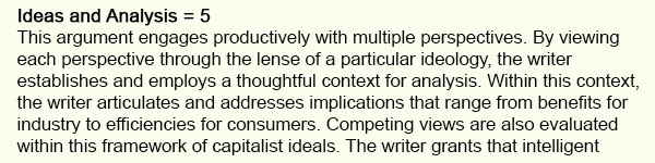 ACT Essay Score Excerpt