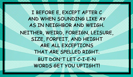 A mnemonic device for remembering grammar.