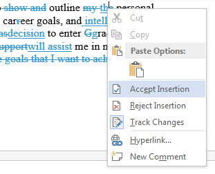 Accept or Reject Individual Changes in Word 2016