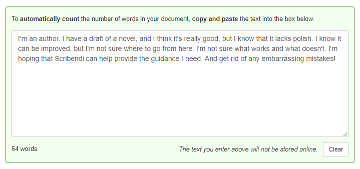 Scribendi's Automatic Word Count Tool