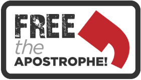 Free the Apostrophe Logo.